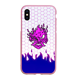 Чехол iPhone XS Max матовый Samurai logo cdproject, цвет: 3D-розовый