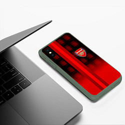 Чехол iPhone XS Max матовый Arsenal fc sport geometry steel, цвет: 3D-темно-зеленый — фото 2