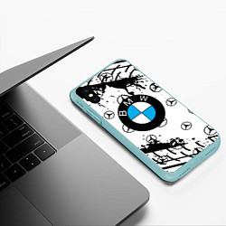 Чехол iPhone XS Max матовый BMW x Mercedes краски, цвет: 3D-мятный — фото 2