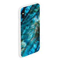 Чехол iPhone XS Max матовый Абстракция батик - морской стиль, цвет: 3D-белый — фото 2
