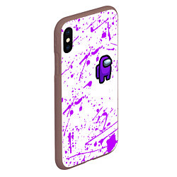 Чехол iPhone XS Max матовый Among us neon colors game, цвет: 3D-коричневый — фото 2