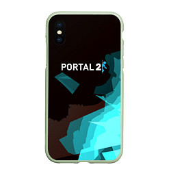 Чехол iPhone XS Max матовый Portal abstraction game valve, цвет: 3D-салатовый