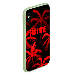 Чехол iPhone XS Max матовый Fortnite tropic red, цвет: 3D-салатовый — фото 2