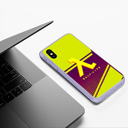 Чехол iPhone XS Max матовый Half life geometry valve logo, цвет: 3D-светло-сиреневый — фото 2
