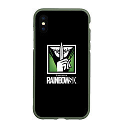 Чехол iPhone XS Max матовый Rainbow six шутер онлайн, цвет: 3D-темно-зеленый