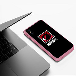 Чехол iPhone XS Max матовый Шутер радуга 6, цвет: 3D-малиновый — фото 2