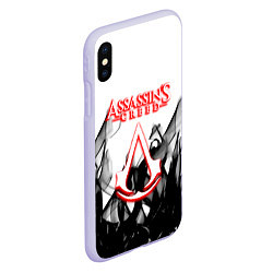 Чехол iPhone XS Max матовый Assassins Creed огненное лого гейм, цвет: 3D-светло-сиреневый — фото 2