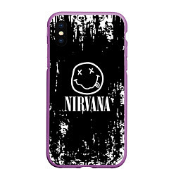 Чехол iPhone XS Max матовый Nirvana teddy, цвет: 3D-фиолетовый