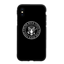 Чехол iPhone XS Max матовый Ramones logo rock, цвет: 3D-черный