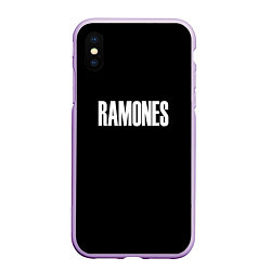 Чехол iPhone XS Max матовый Ramones white logo, цвет: 3D-сиреневый