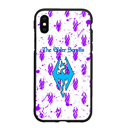 Чехол iPhone XS Max матовый The Elder scrolls pattern game, цвет: 3D-черный