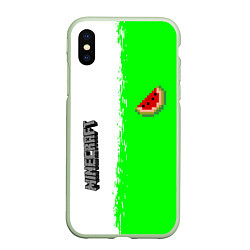 Чехол iPhone XS Max матовый Minecraft colors green game, цвет: 3D-салатовый