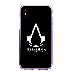 Чехол iPhone XS Max матовый Assassins Creed logo game, цвет: 3D-сиреневый