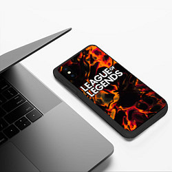 Чехол iPhone XS Max матовый League of Legends red lava, цвет: 3D-черный — фото 2