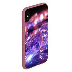 Чехол iPhone XS Max матовый Плавление абстрактных блестящих камней, цвет: 3D-малиновый — фото 2