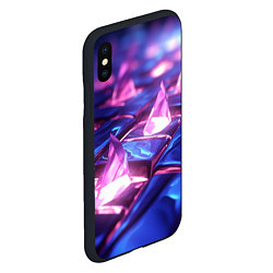 Чехол iPhone XS Max матовый Абстракция из блестящих камней и плит, цвет: 3D-черный — фото 2