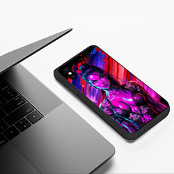 Чехол iPhone XS Max матовый Девушка самурай в откровенном костюме, цвет: 3D-черный — фото 2