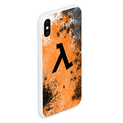 Чехол iPhone XS Max матовый Half life оранжевые краски, цвет: 3D-белый — фото 2