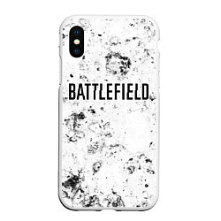 Чехол iPhone XS Max матовый Battlefield dirty white craters