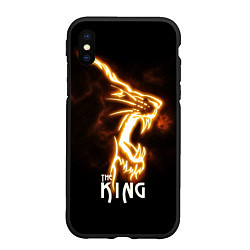 Чехол iPhone XS Max матовый Lion fire King, цвет: 3D-черный