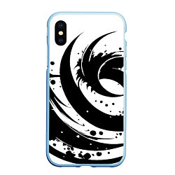 Чехол iPhone XS Max матовый Ai art black and white abstraction, цвет: 3D-голубой