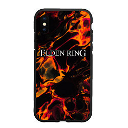 Чехол iPhone XS Max матовый Elden Ring red lava, цвет: 3D-черный