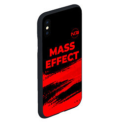 Чехол iPhone XS Max матовый Mass Effect - red gradient посередине, цвет: 3D-черный — фото 2