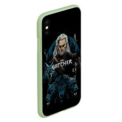 Чехол iPhone XS Max матовый The Witcher and wolfs, цвет: 3D-салатовый — фото 2