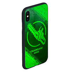 Чехол iPhone XS Max матовый Chainsaw Man - green gradient, цвет: 3D-черный — фото 2