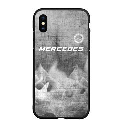 Чехол iPhone XS Max матовый Mercedes - grey gradient посередине