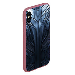 Чехол iPhone XS Max матовый Металлический карбон, цвет: 3D-малиновый — фото 2