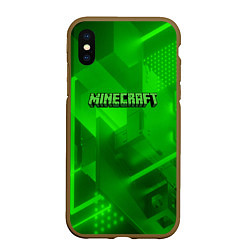 Чехол iPhone XS Max матовый Minecraft кислотная геометрия, цвет: 3D-коричневый