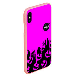 Чехол iPhone XS Max матовый Marshmello neon nasa, цвет: 3D-баблгам — фото 2