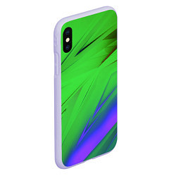 Чехол iPhone XS Max матовый Кислотно неоновая геометрия, цвет: 3D-светло-сиреневый — фото 2