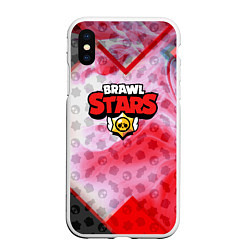 Чехол iPhone XS Max матовый Brawl stars geometry smoke, цвет: 3D-белый