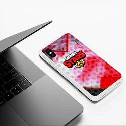 Чехол iPhone XS Max матовый Brawl stars geometry smoke, цвет: 3D-белый — фото 2