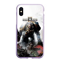 Чехол iPhone XS Max матовый Warhammer 40000 space marine 2 poster, цвет: 3D-светло-сиреневый