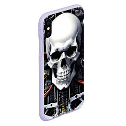 Чехол iPhone XS Max матовый Cyber skull - ai art, цвет: 3D-светло-сиреневый — фото 2