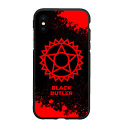 Чехол iPhone XS Max матовый Black Butler - red gradient, цвет: 3D-черный