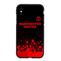 Чехол iPhone XS Max матовый Manchester United - red gradient посередине