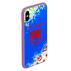 Чехол iPhone XS Max матовый The Witcher logo horror, цвет: 3D-фиолетовый — фото 2