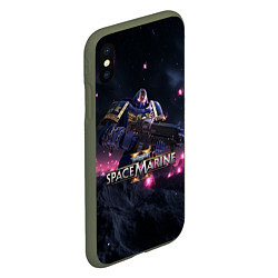 Чехол iPhone XS Max матовый Темный ультрамарин Warhammer 40000 space marine 2, цвет: 3D-темно-зеленый — фото 2