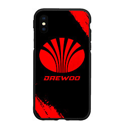 Чехол iPhone XS Max матовый Daewoo - red gradient, цвет: 3D-черный