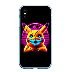 Чехол iPhone XS Max матовый Terrible Pikachu - halloween fantasy, цвет: 3D-голубой