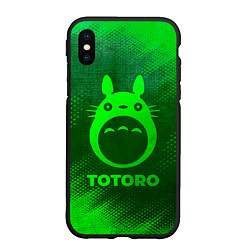 Чехол iPhone XS Max матовый Totoro - green gradient, цвет: 3D-черный