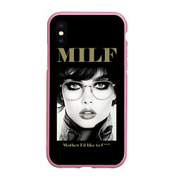 Чехол iPhone XS Max матовый MILF - mother Id like to fuck, цвет: 3D-розовый