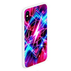 Чехол iPhone XS Max матовый Lightning - neon fantasy, цвет: 3D-белый — фото 2