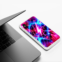 Чехол iPhone XS Max матовый Lightning - neon fantasy, цвет: 3D-белый — фото 2