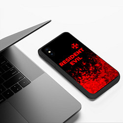 Чехол iPhone XS Max матовый Resident Evil - red gradient посередине, цвет: 3D-черный — фото 2