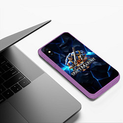 Чехол iPhone XS Max матовый Captain Titus Warhammer 40000 space marine 2, цвет: 3D-фиолетовый — фото 2